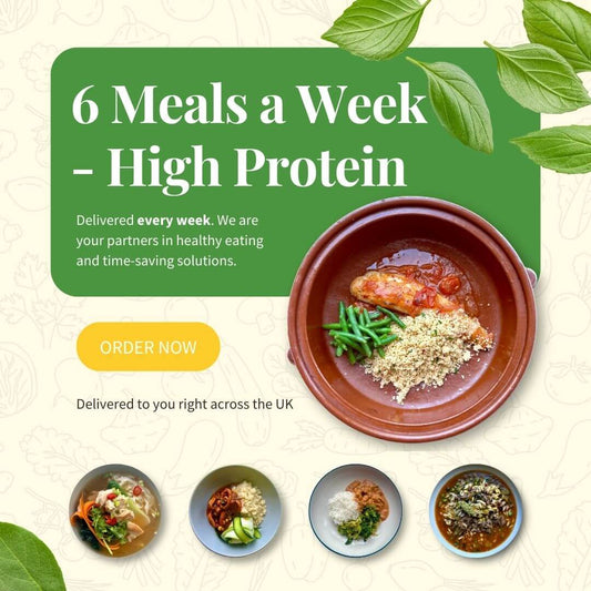 High-Protein 6-Meal Weekly Plan – Fresh Meals Delivered Stay on track with 6 high-protein meals delivered every week. Ideal for fitness and muscle recovery. Order your meal plan today!