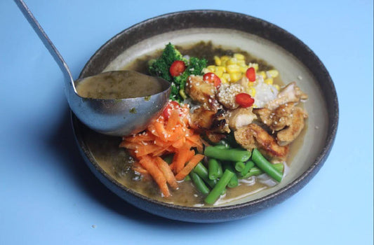 Refreshing Japanese-Style Tofu Soup Aromatic and refreshing Japanese-style soup with silky tofu, rice noodles, and veggies—a light, low-fat meal packed with flavour!